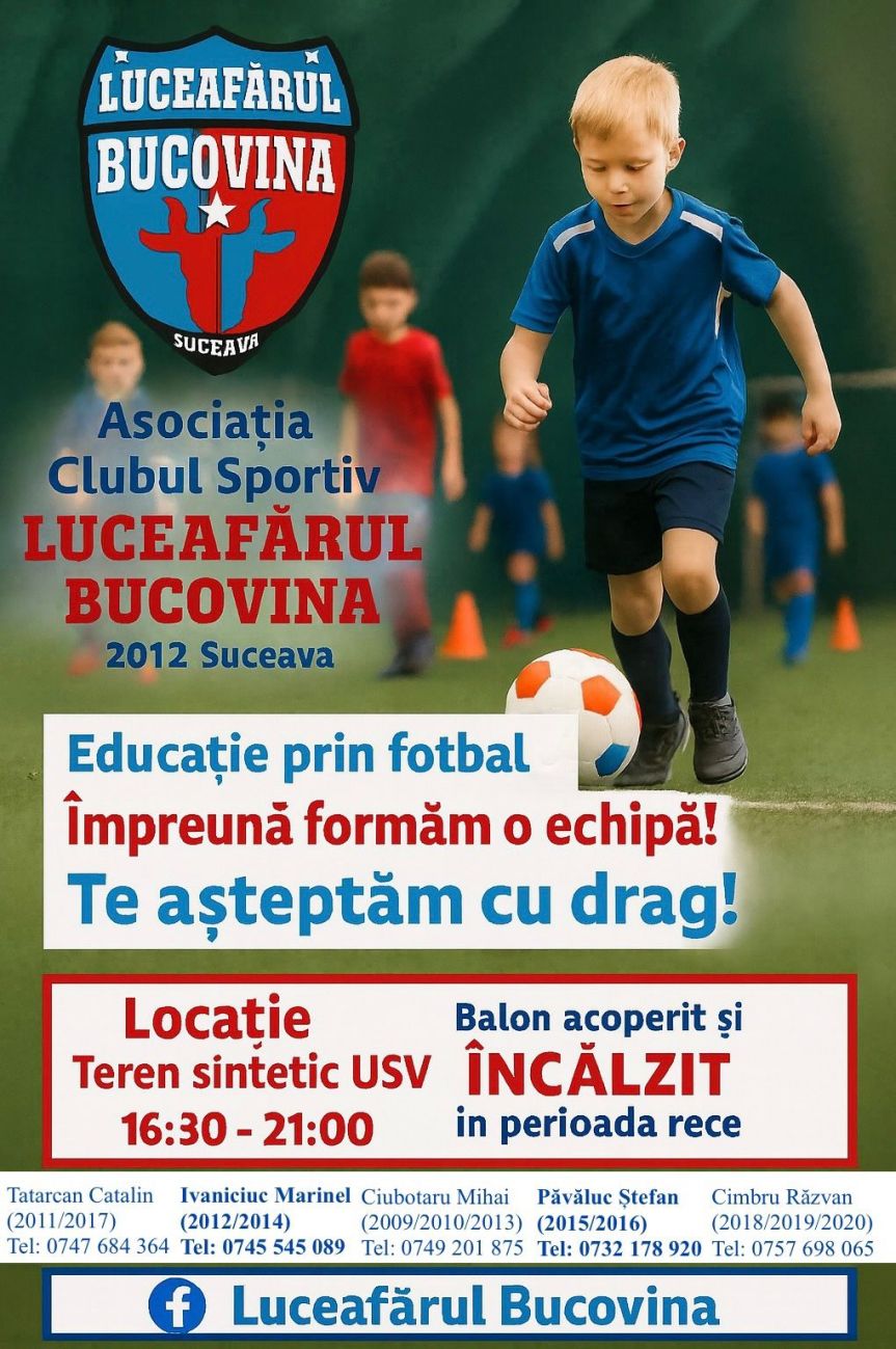 La Luceafărul Bucovina, cresc nu doar sportivi, ci viitori campioni ai încrederii și ai&nbsp;bunului-simț